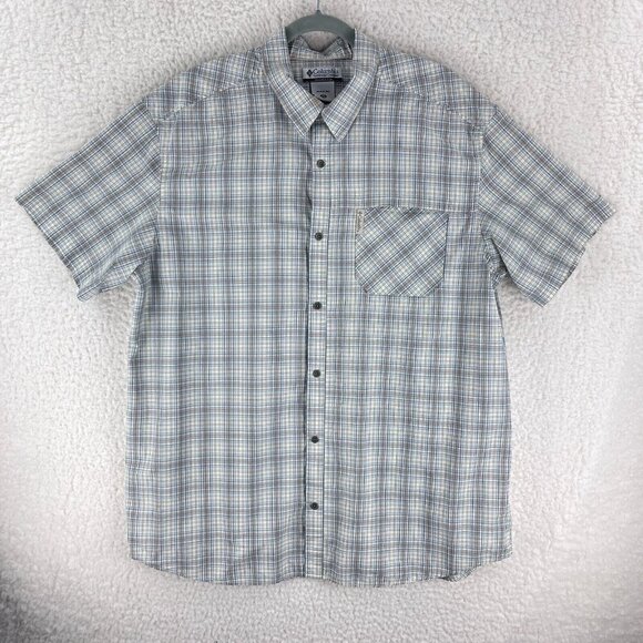 Columbia Other - Columbia Plaid Button-Down Casual Shirt Mens Short Sleeve Omni Shield Size XXL